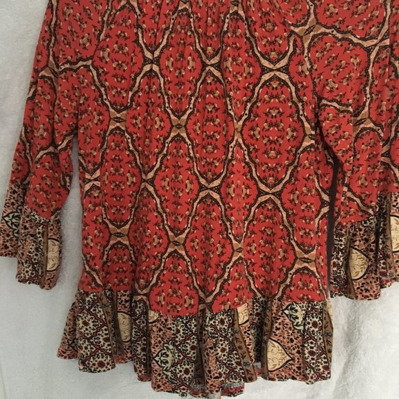 Dark orange peasant top - can be worn on or off-shoulder - Picture 4 of 5